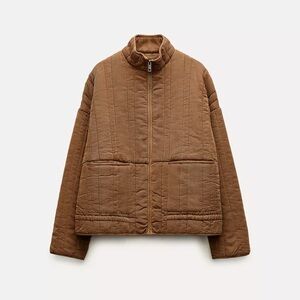 NWOT Zara Washed Effect Quilted Jacket